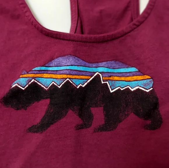 Patagonia Graphic Tank Top Woman's Purple Size XL - Picture 3 of 6